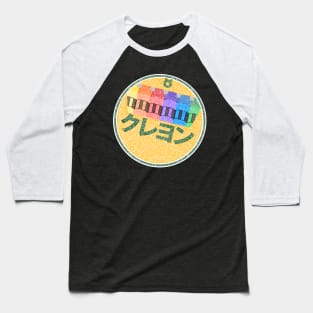 Crayons Spelled In Japanese Circle Design Baseball T-Shirt